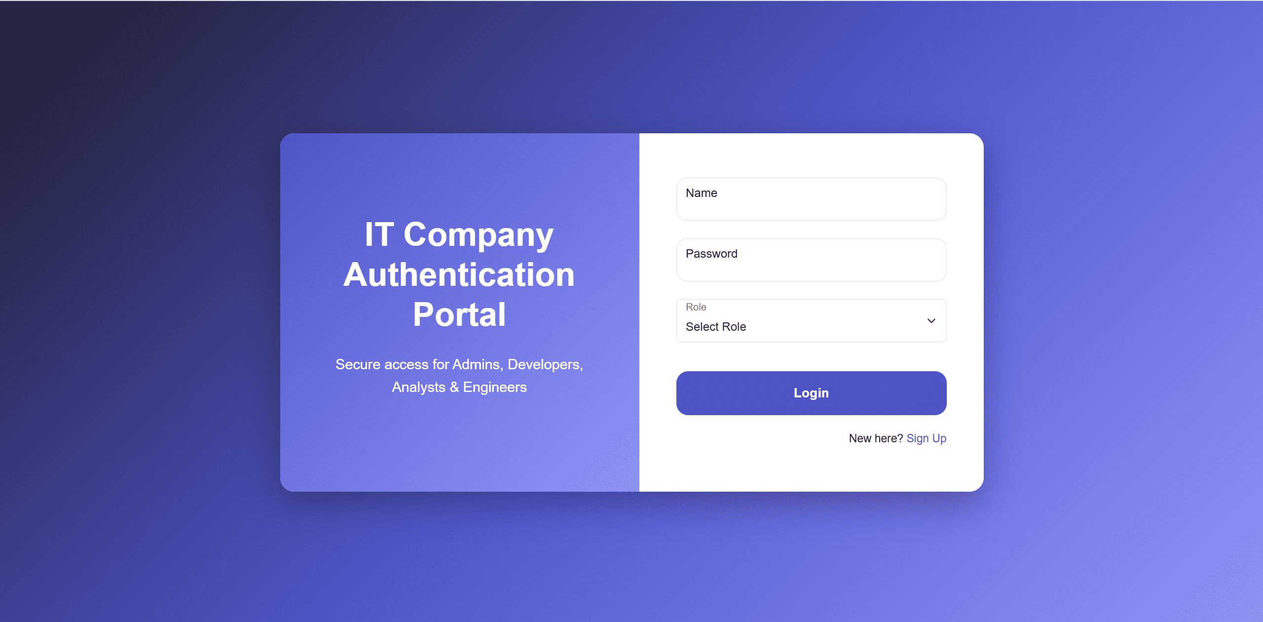 IT Company Authentication Portal
